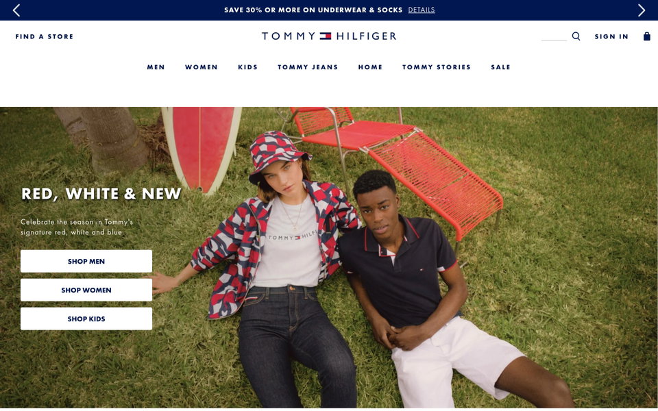 Tommy Hilfiger website