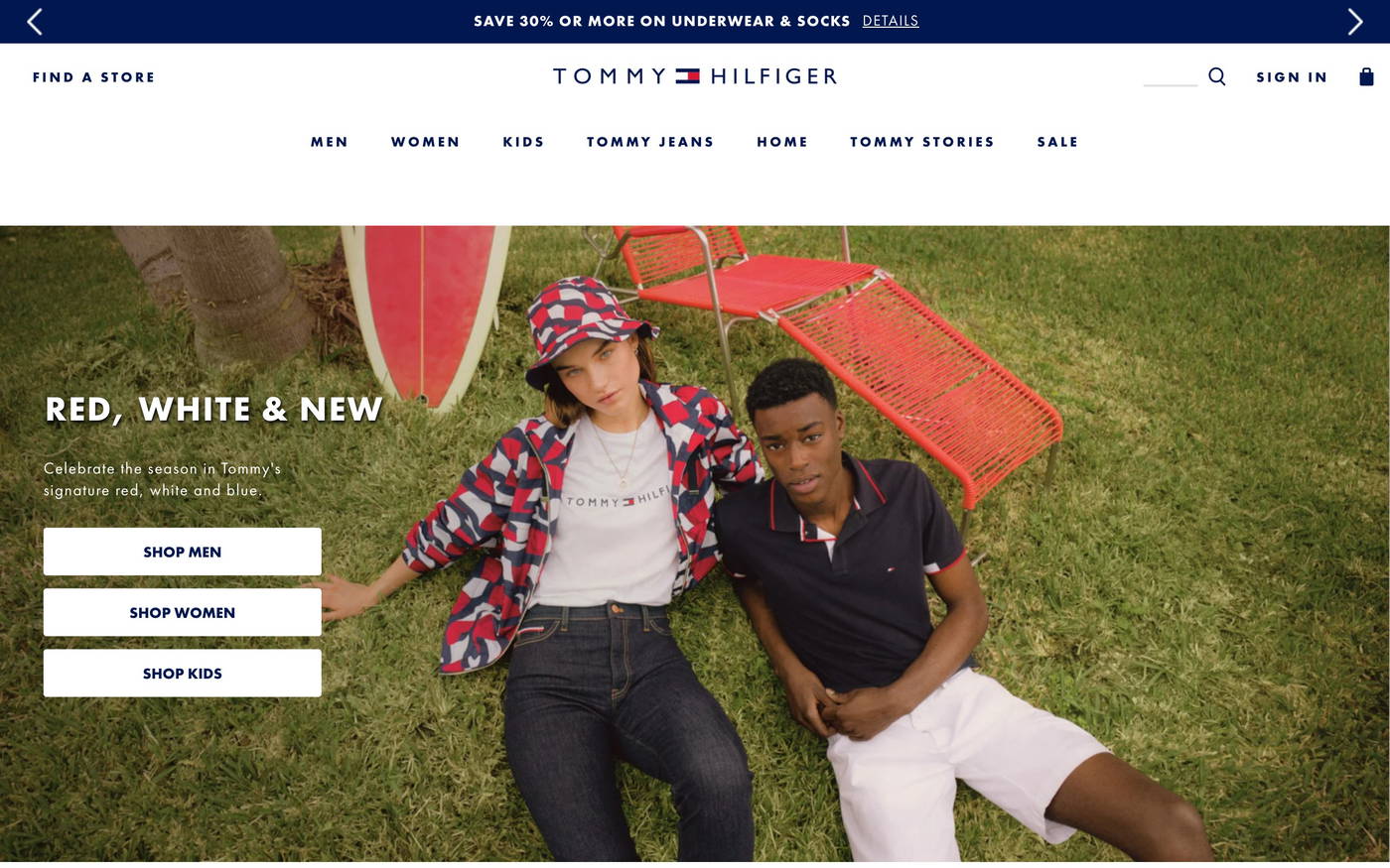 Tommy Hilfiger screenshot