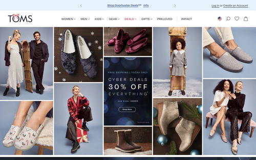 TOMS website screenshot