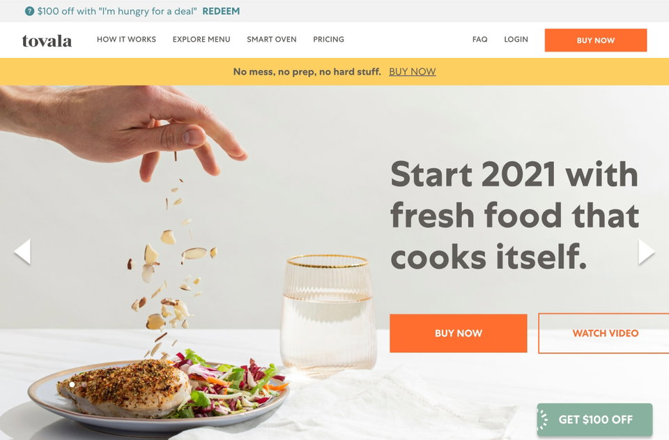 Tovala website