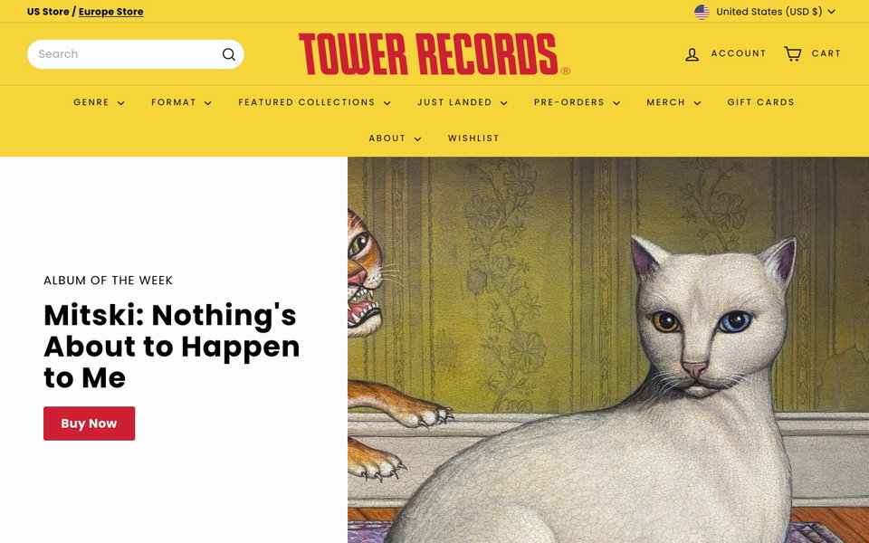 Tower Records website