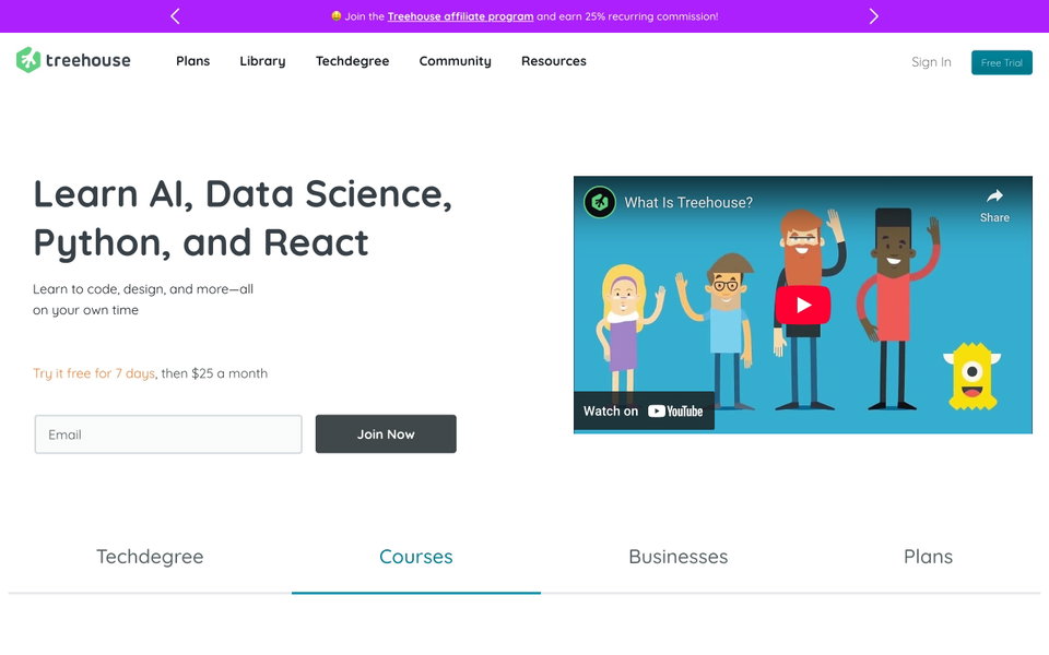 Treehouse website