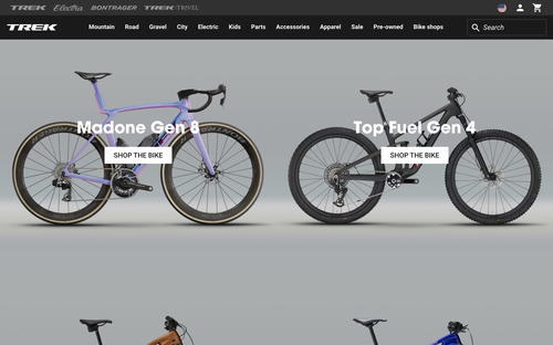 Trek Bikes website screenshot