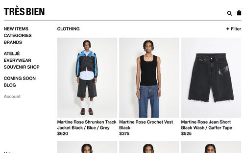 Très Bien website screenshot