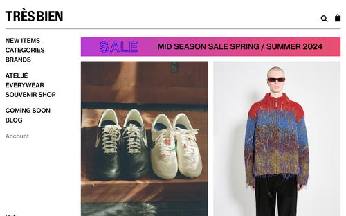Très Bien website screenshot