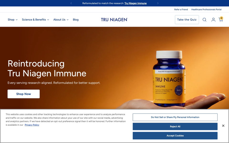 Tru Niagen website