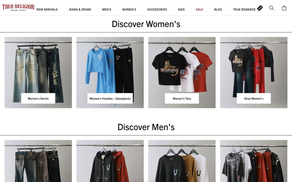 True Religion website