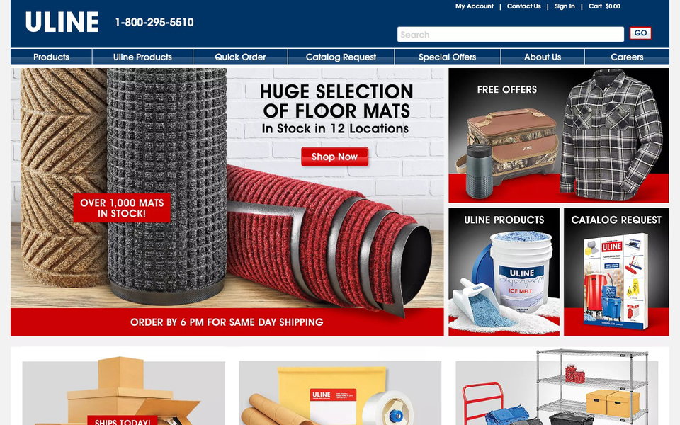 Uline website