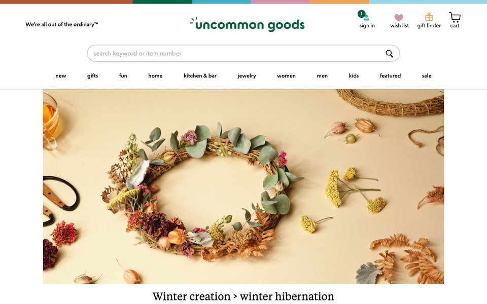 Uncommon Goods website