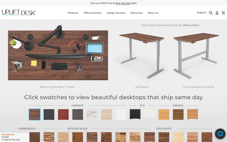 UPLIFT Desk website