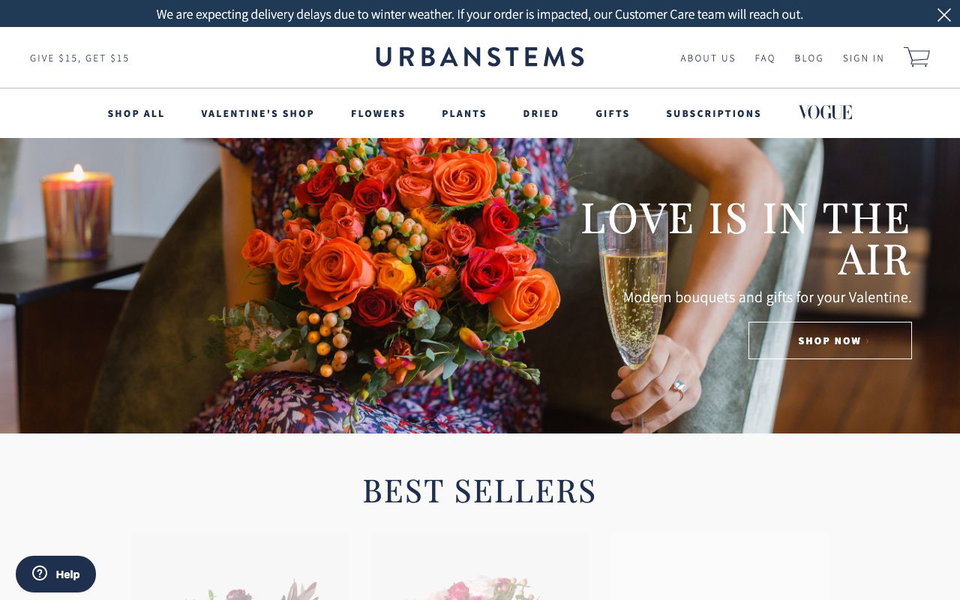 UrbanStems website