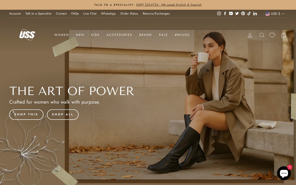 USS Shoes website