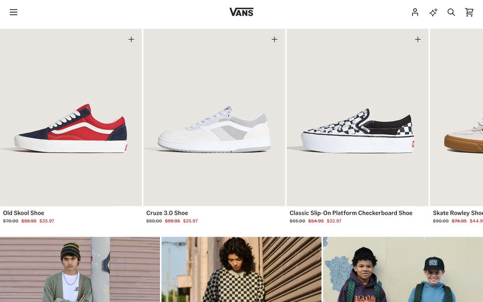 Vans website