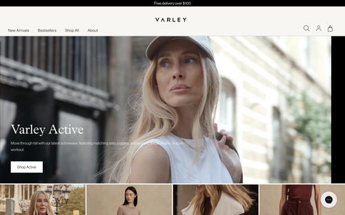 Varley website screenshot