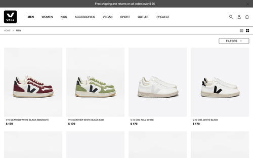 Veja website screenshot