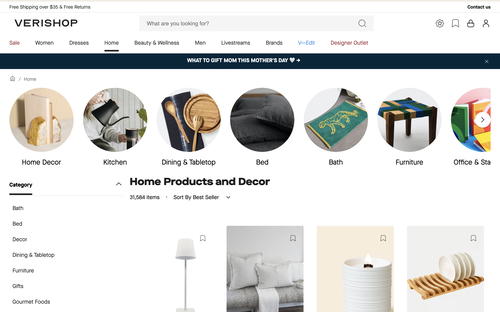 Verishop website screenshot