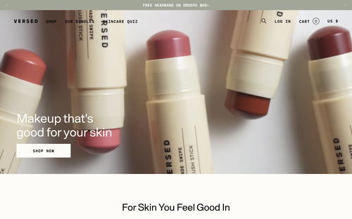 Versed Skin website screenshot