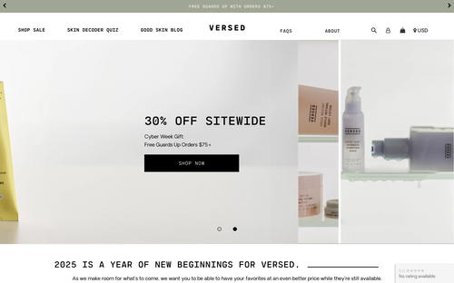 Versed website screenshot