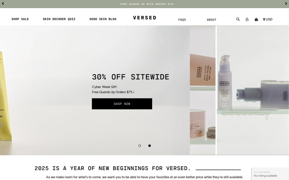 Versed website