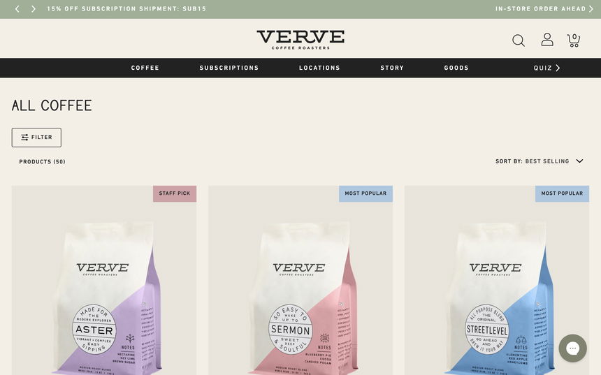 Verve Coffee Roasters on Shomp