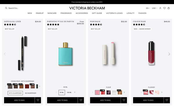 Victoria Beckham Beauty screenshot