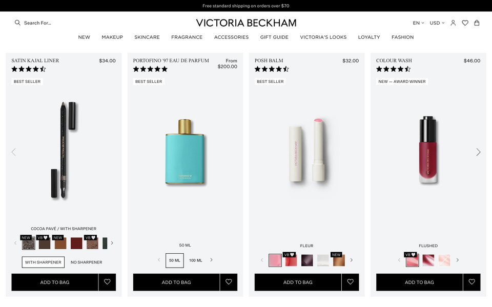 Victoria Beckham Beauty website