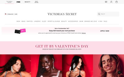 Victoria's Secret website screenshot
