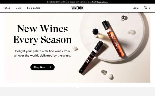 VINEBOX website screenshot