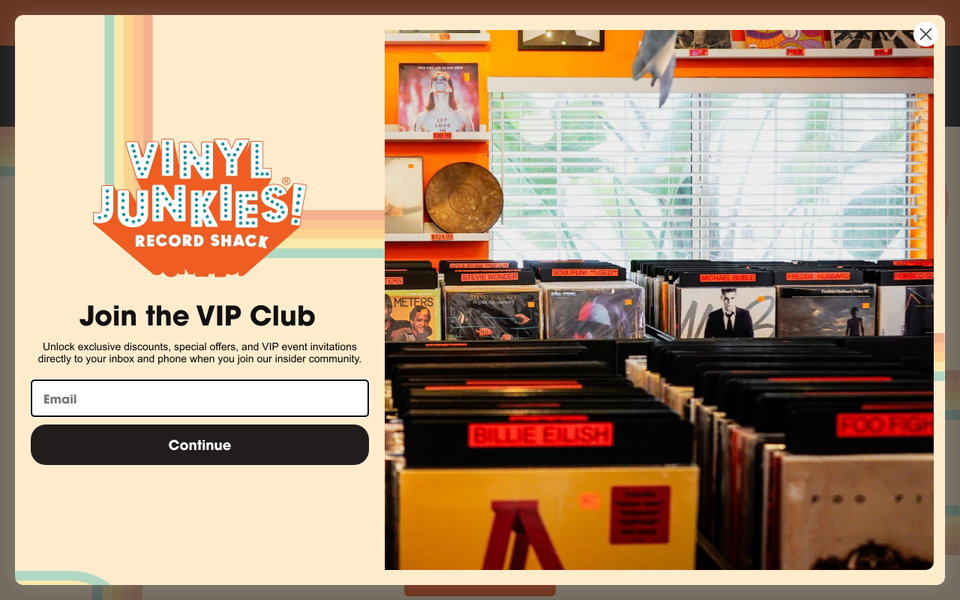 Vinyl Junkies website