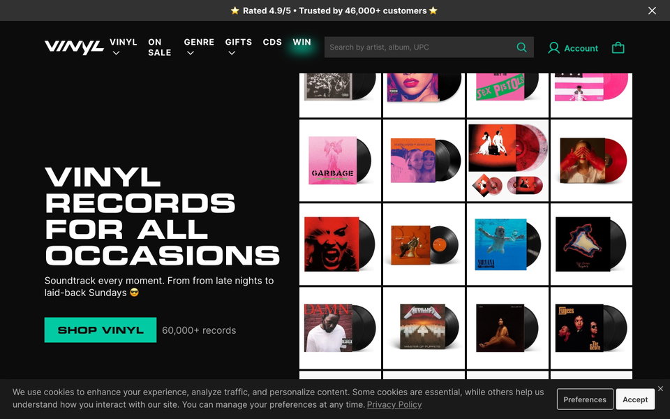 Vinyl.com website