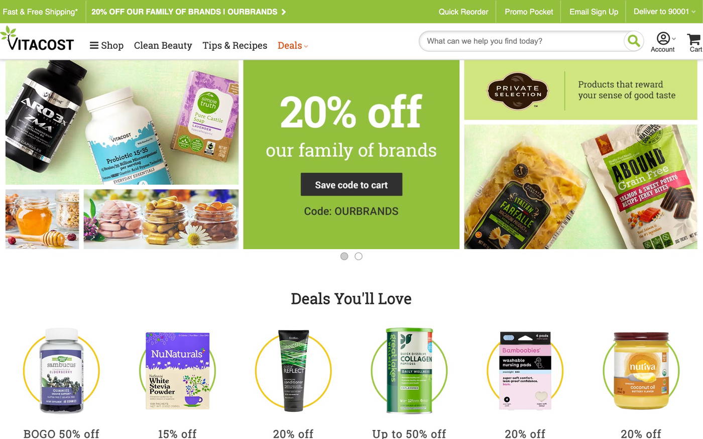 Vitacost.com screenshot
