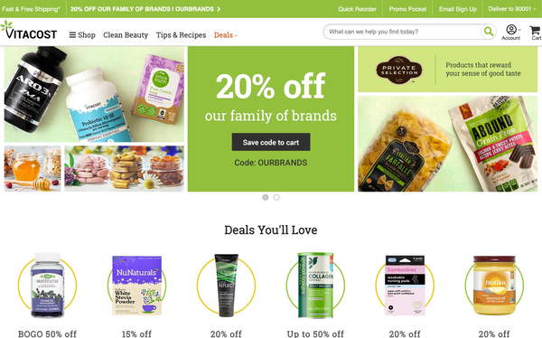 Vitacost.com screenshot