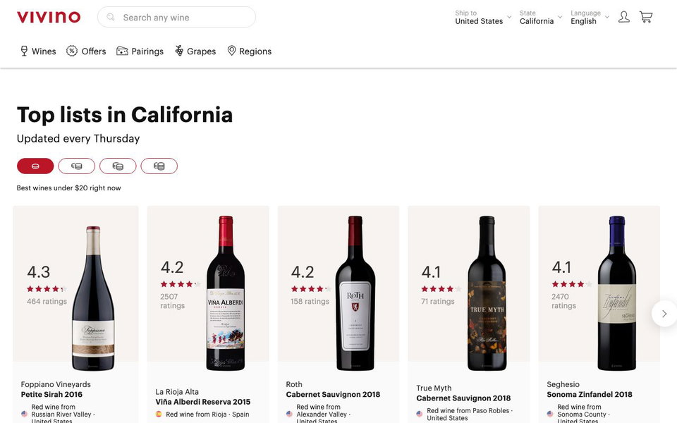 Vivino website