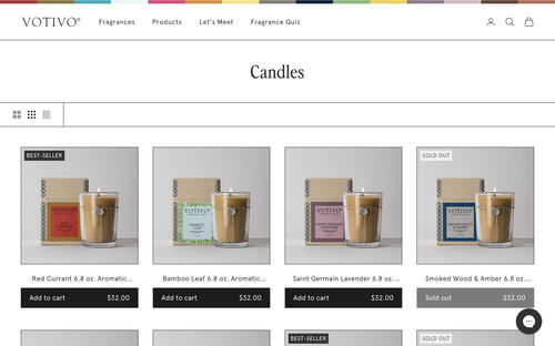 Votivo website screenshot
