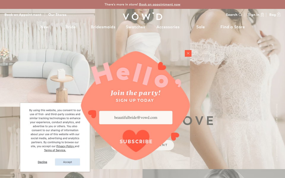Vow'd Weddings website
