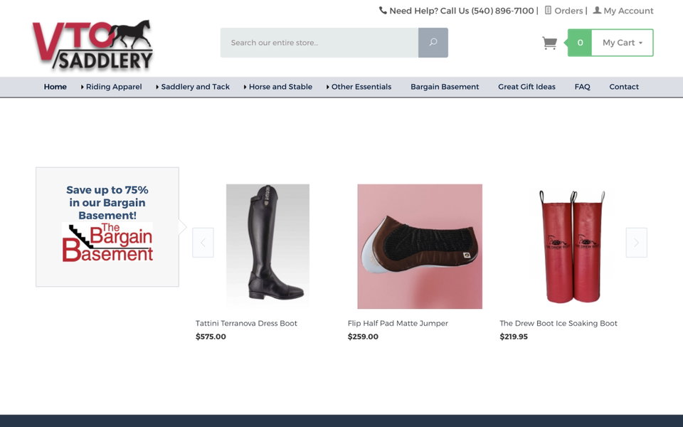 VTO Saddlery website