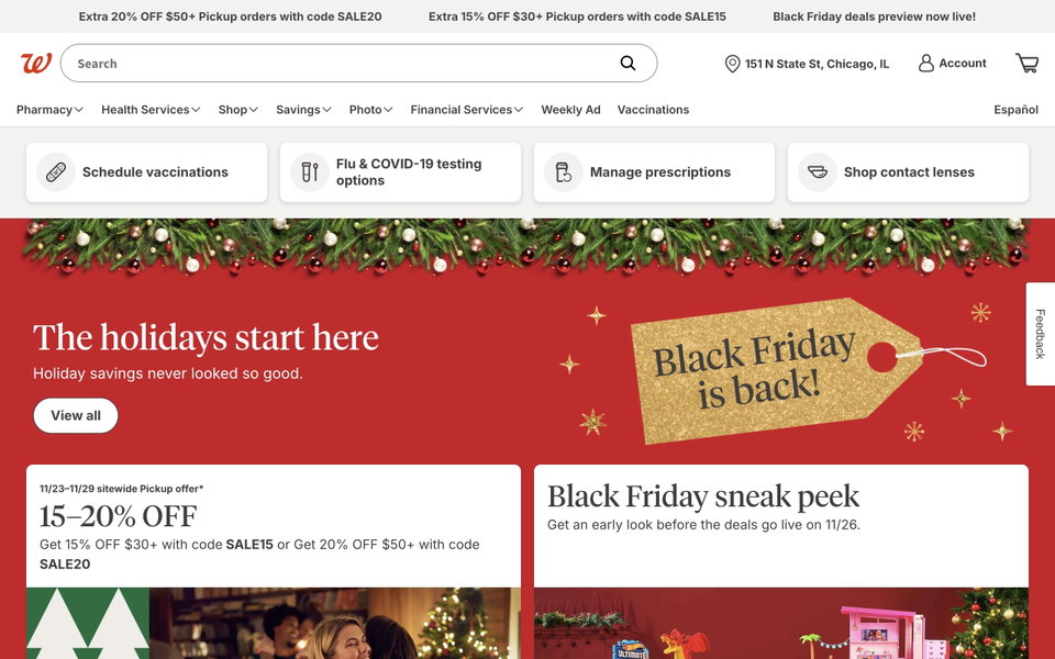 Walgreens website