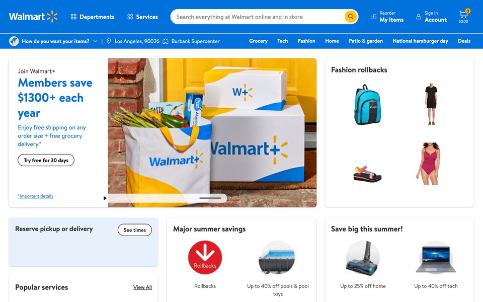 Walmart website
