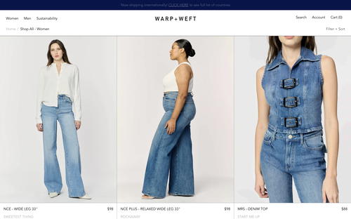 Warp + Weft website screenshot