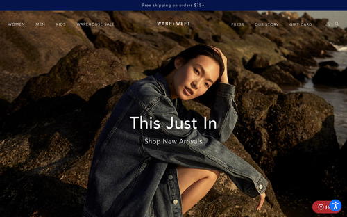 Warp + Weft website screenshot