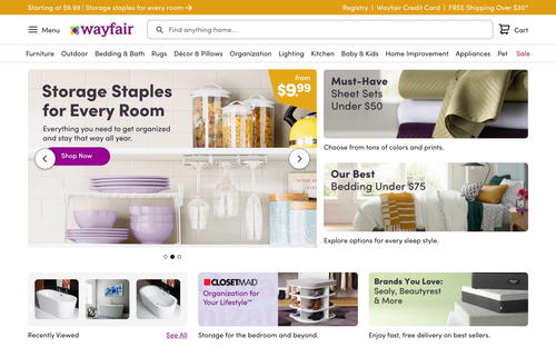 Wayfair website