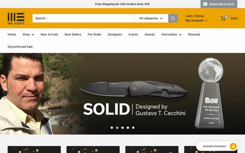 WE Knife Co. website screenshot