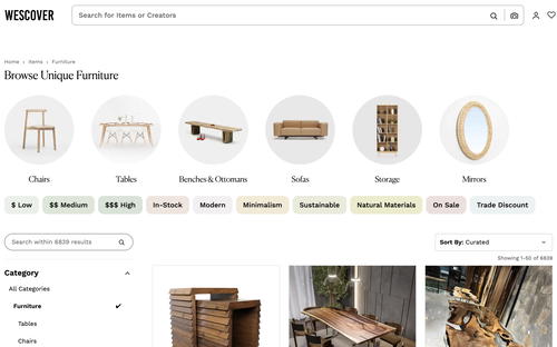 Wescover website screenshot