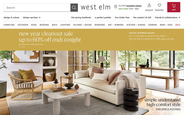 west elm screenshot