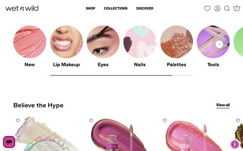 Wet n Wild website screenshot