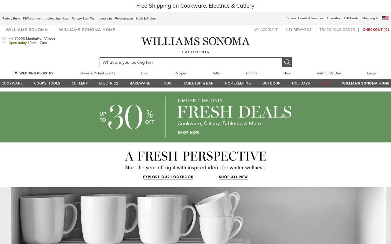 Williams Sonoma screenshot
