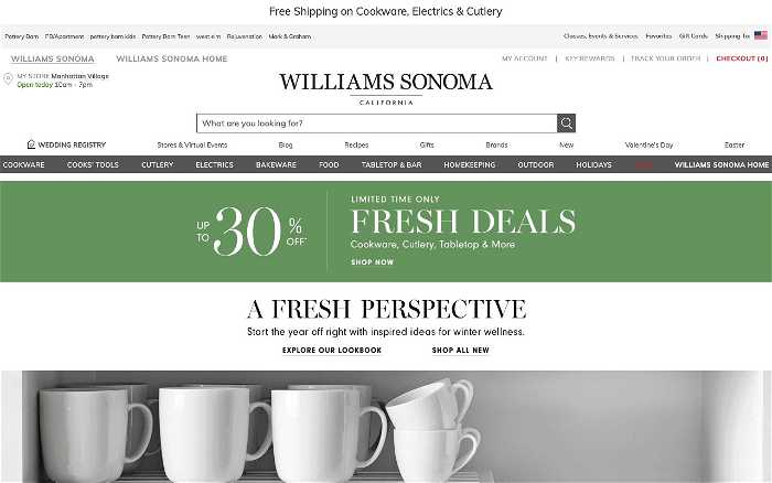 Williams Sonoma screenshot