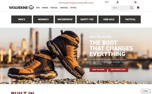 Wolverine website screenshot