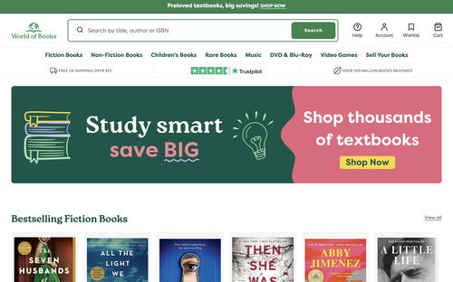 World of Books website screenshot