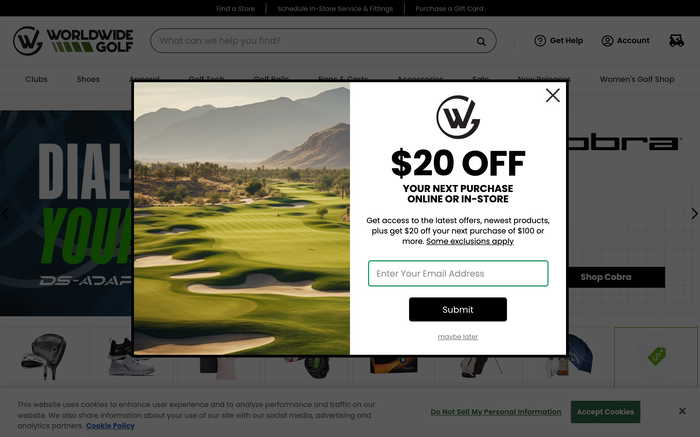 Worldwide Golf Shops screenshot